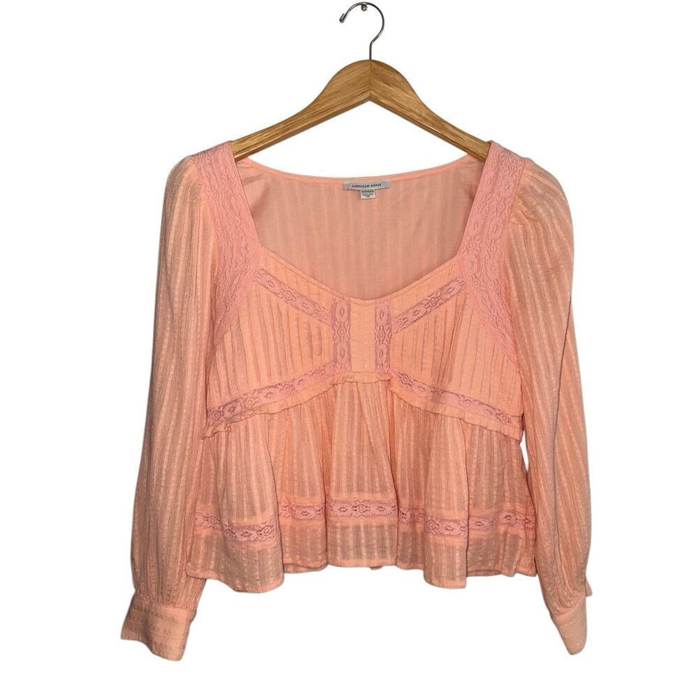 American Eagle Long-Sleeve Babydoll Blouse